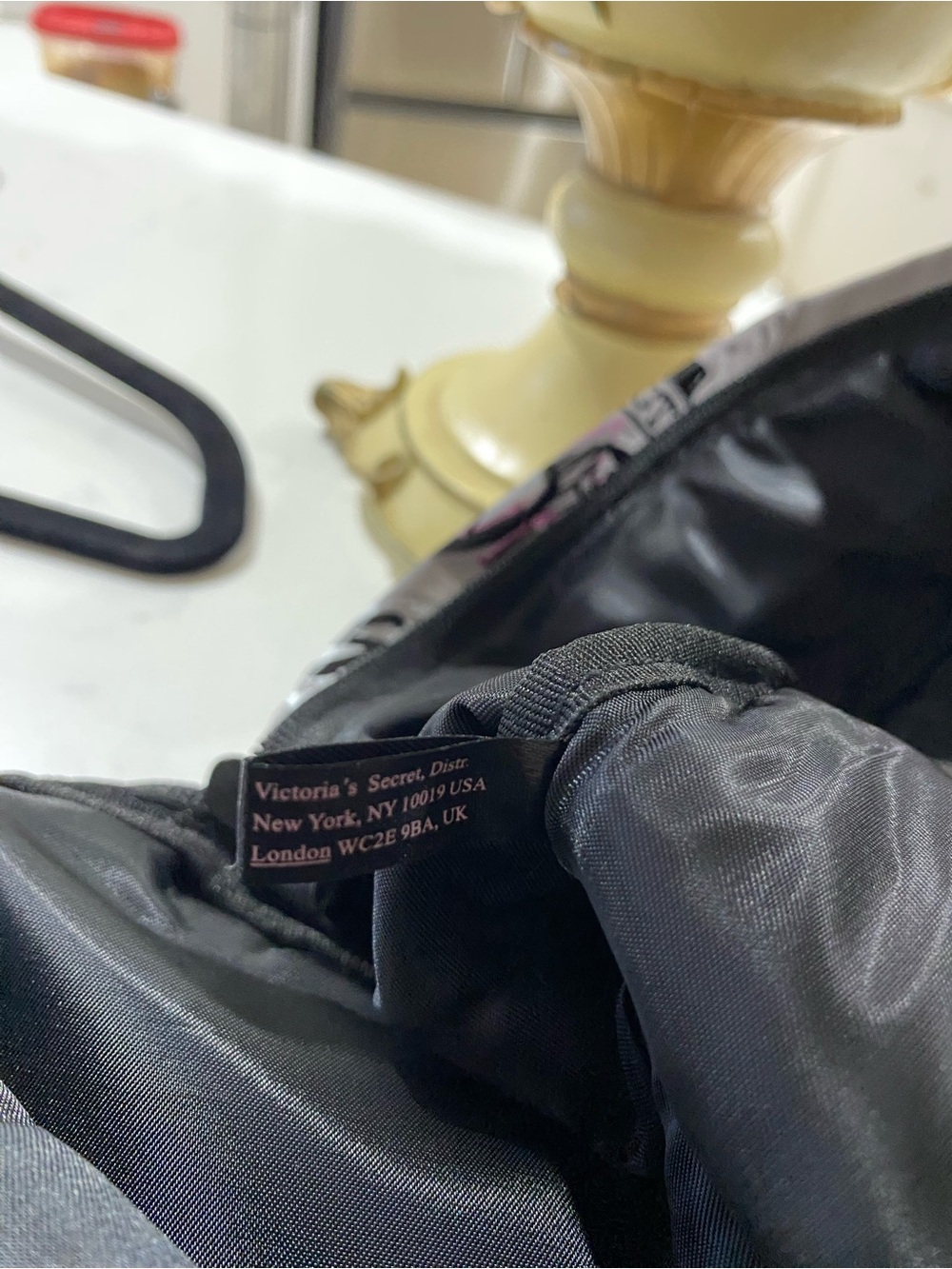 Victoria's Secret Gray Backpack with Pink Graffiti Accents - Picture 9 of 12